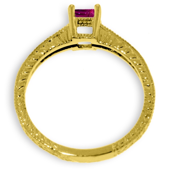 SOLID GOLD RING W/ NATURAL DIAMONDS & PINK TOPAZ - Picture 2 of 4